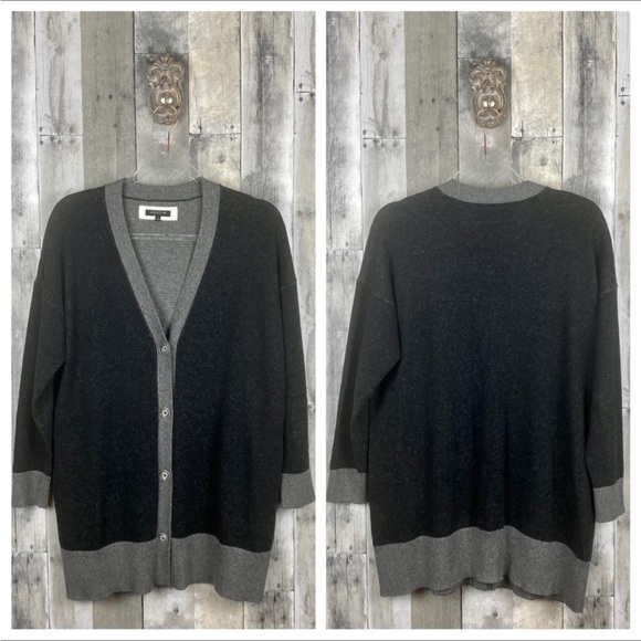 Lafayette 148 New York Cashmere Heather Grey Cardigan Sweater Size Small - Picture 4 of 7